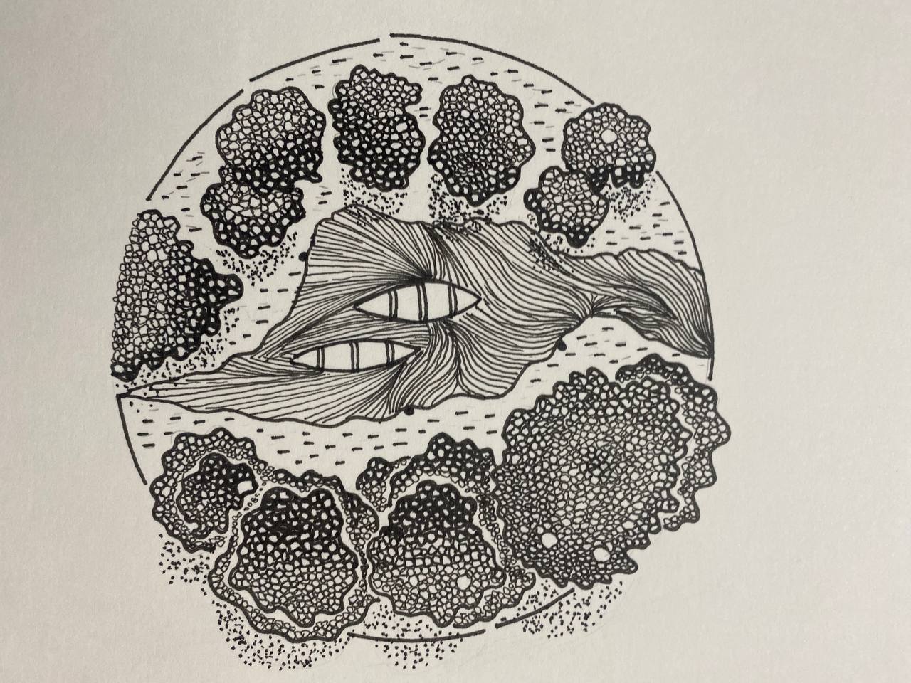 Studio Marks — fineliner ink drawing by jrajanarts, Madurai
