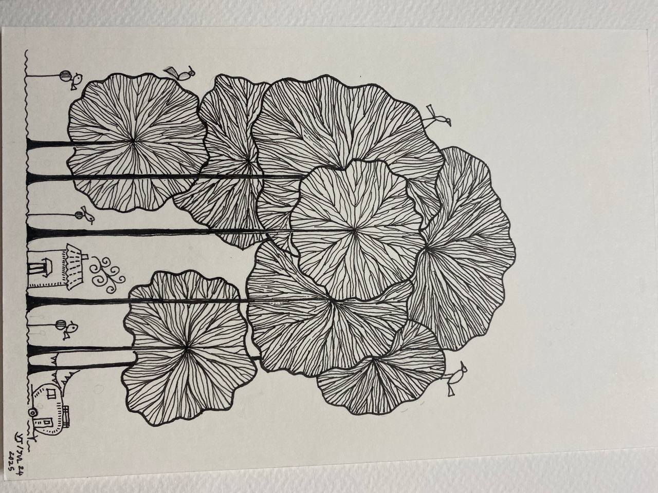 Tall Pines — fineliner ink pen pattern study by jrajanarts, Madurai